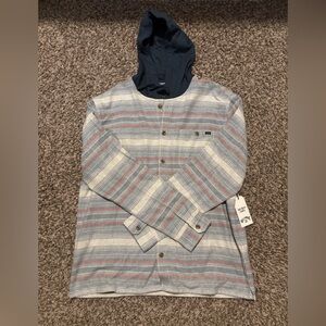 Billabong Striped Hoodie - Blue, Gray, Red